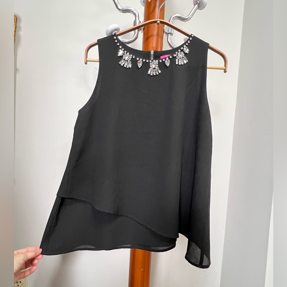 Catherine Malandrino top jeweled neck embellishments